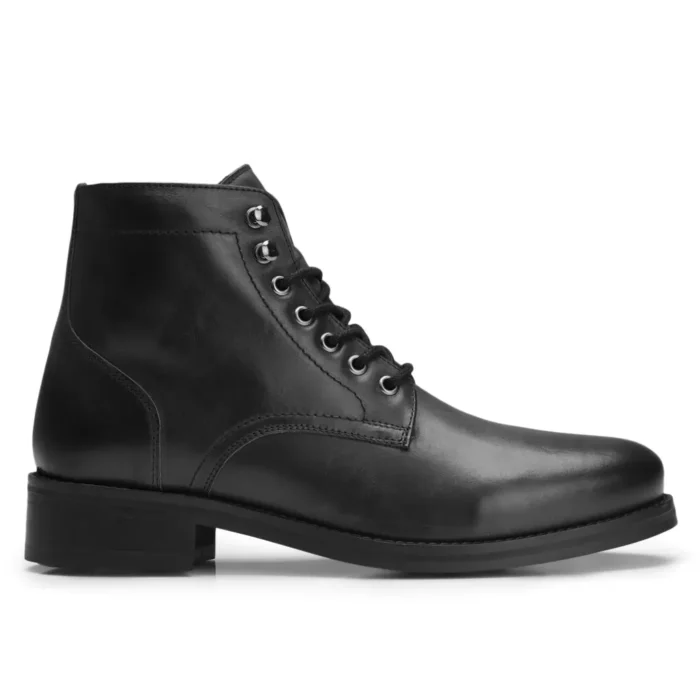 Hamlin Black Leather Ankle Boot