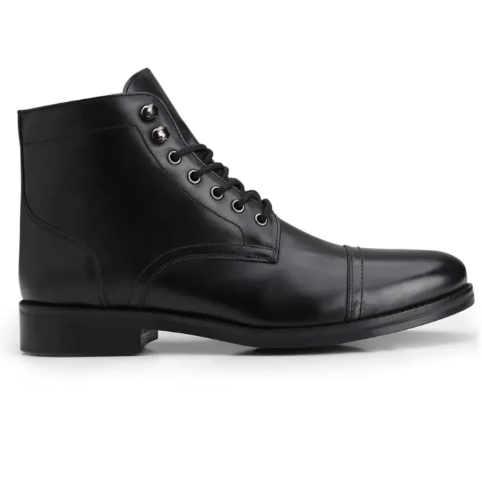 Dusk Black Leather Ankle Boot